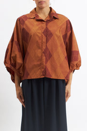 Camicia in cotone con manica a palloncino