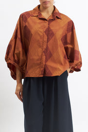 Camicia in cotone con manica a palloncino