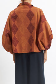 Camicia in cotone con manica a palloncino