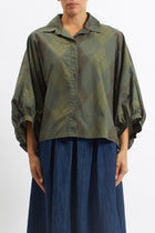 Camicia in cotone con manica a palloncino