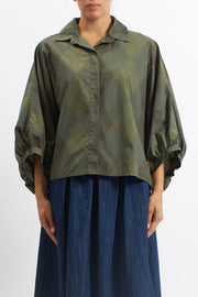 Camicia in cotone con manica a palloncino