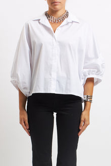 Camicia in cotone con manica a palloncino