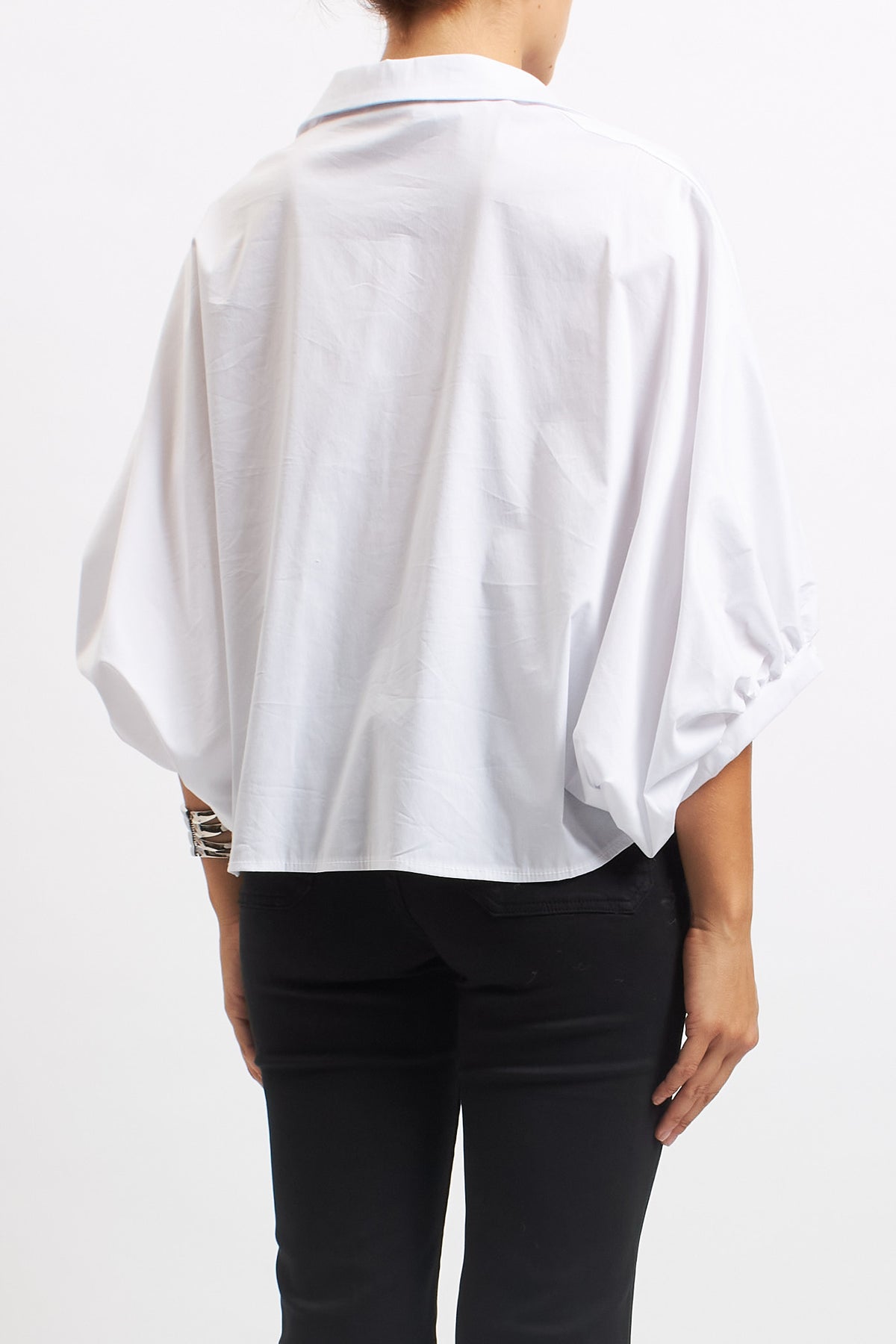 Camicia in cotone con manica a palloncino