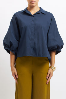 Camicia in cotone con manica a palloncino
