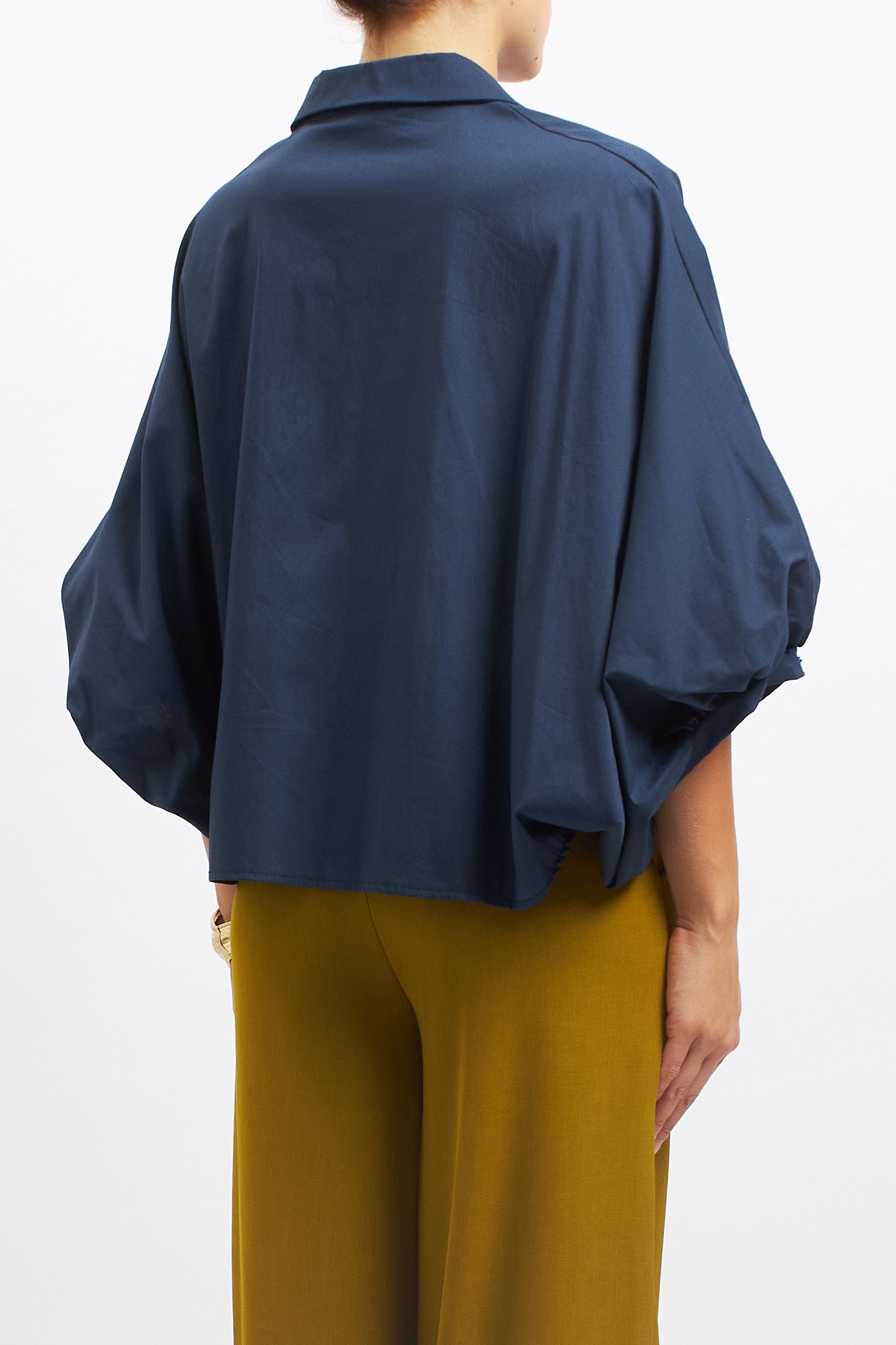 Camicia in cotone con manica a palloncino