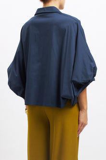 Camicia in cotone con manica a palloncino