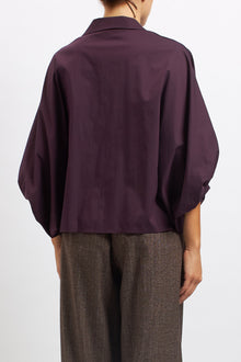 Camicia in cotone con manica a palloncino