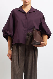 Camicia in cotone con manica a palloncino