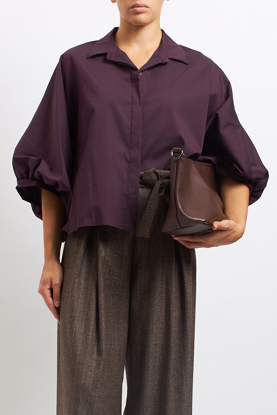 Camicia in cotone con manica a palloncino