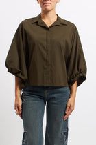 Camicia in cotone con manica a palloncino