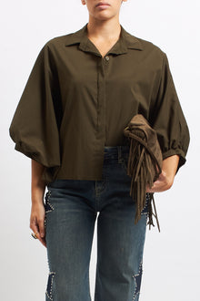 Camicia in cotone con manica a palloncino