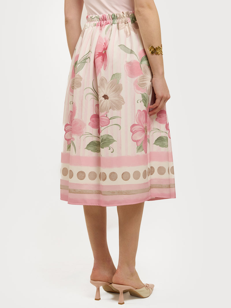 Gonna midi con fiori