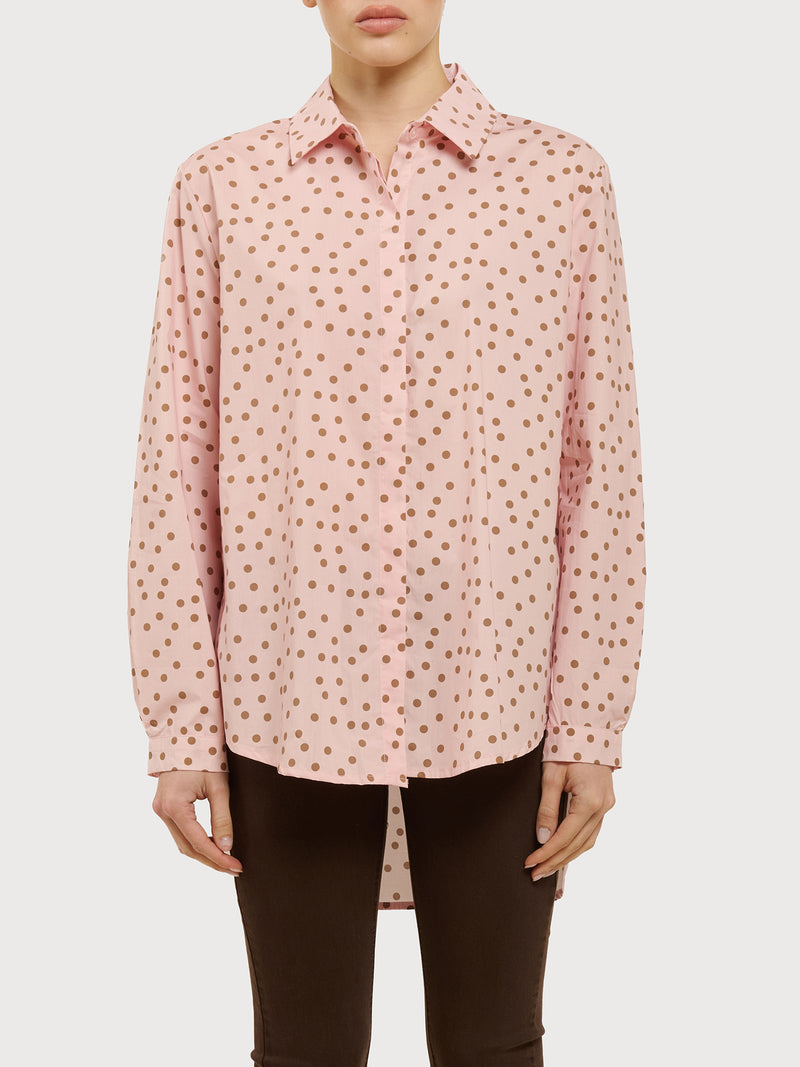 Camicia in cotone con pois