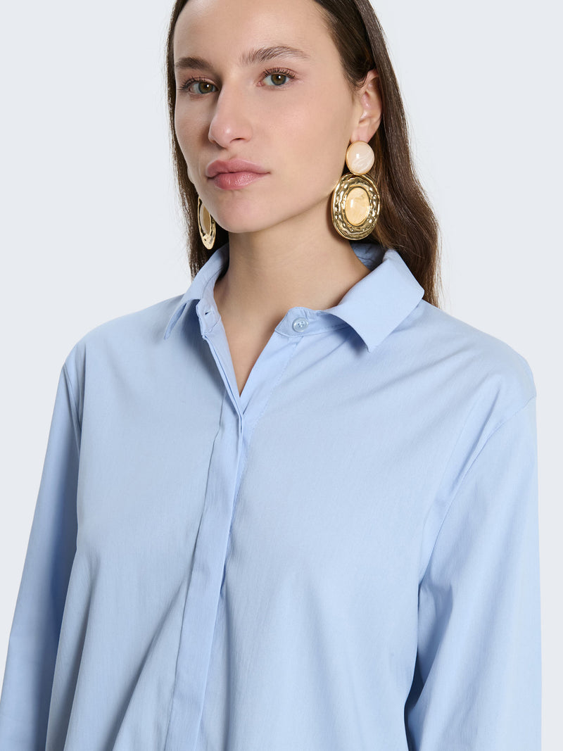 Camicia in cotone tinta unita