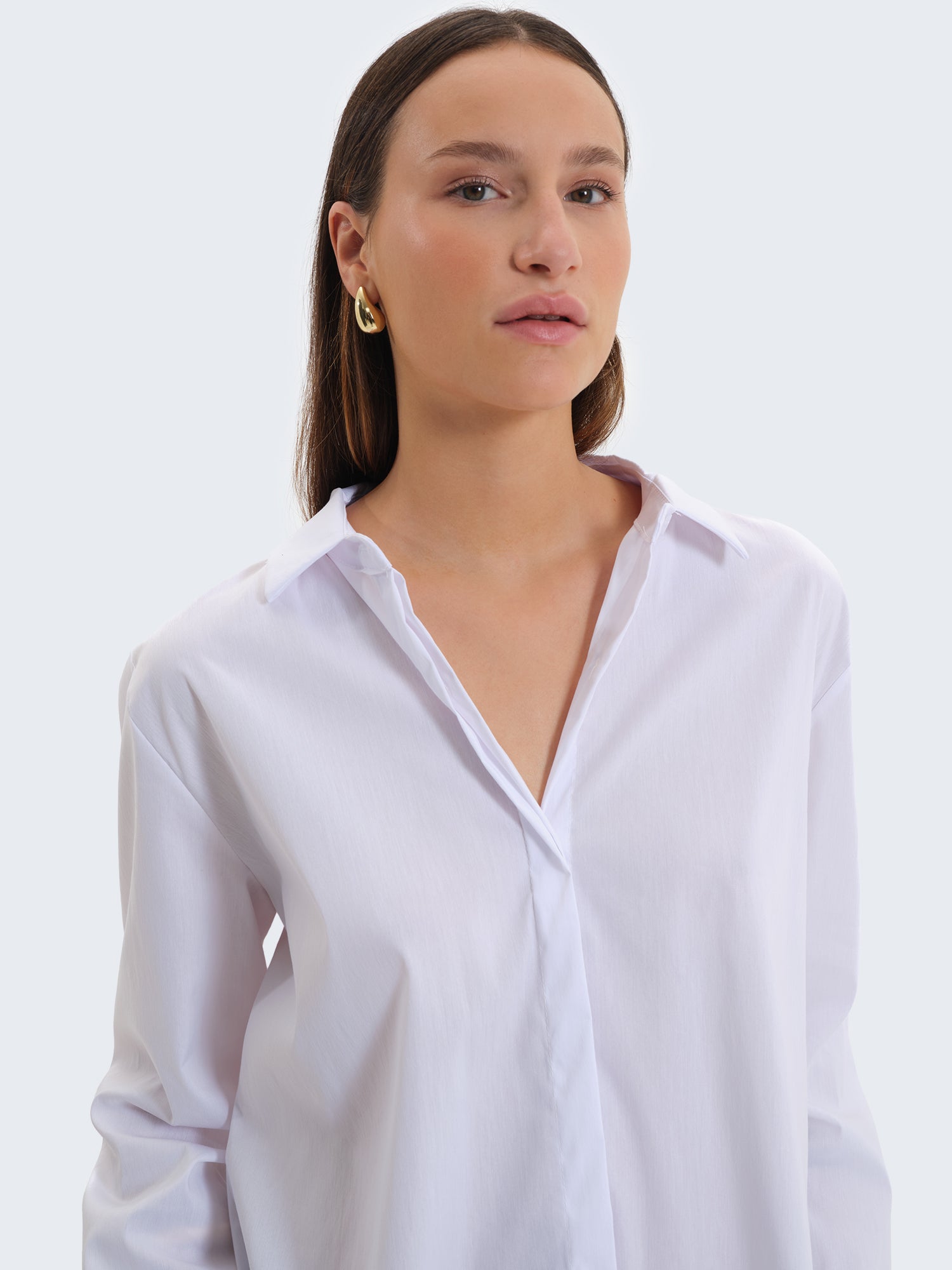 Camicia in cotone tinta unita