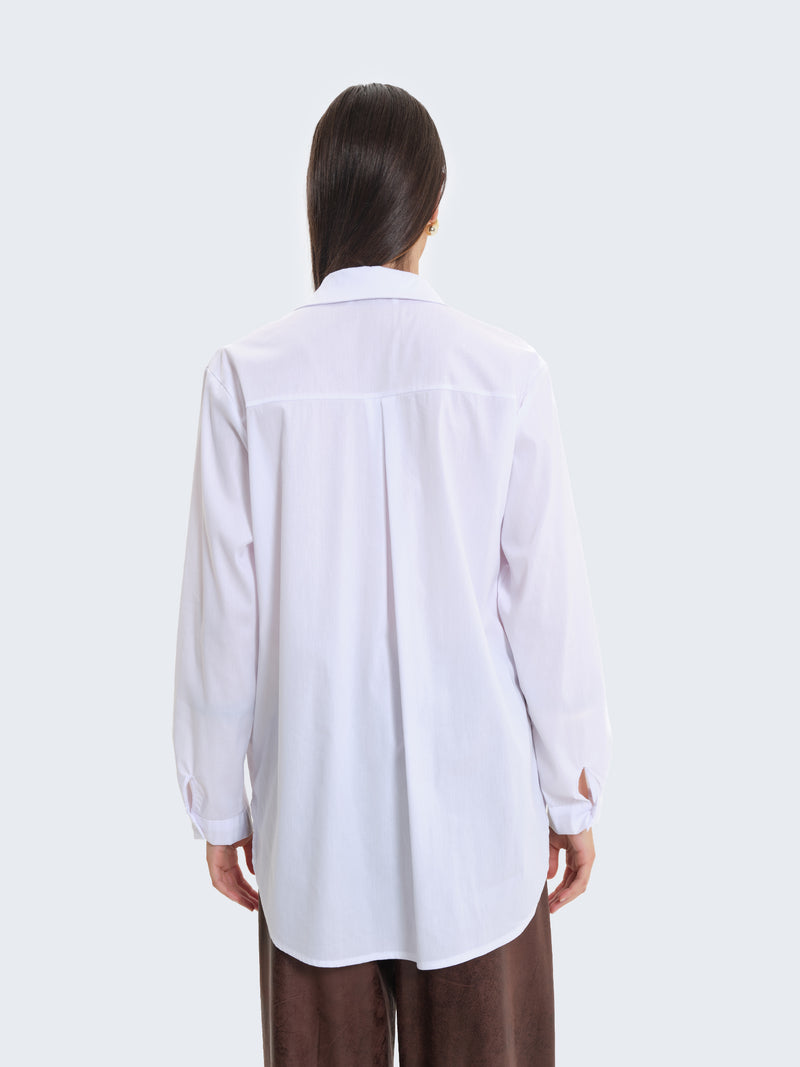 Camicia in cotone tinta unita