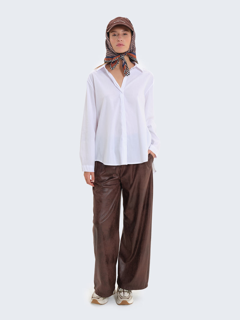 Camicia in cotone tinta unita