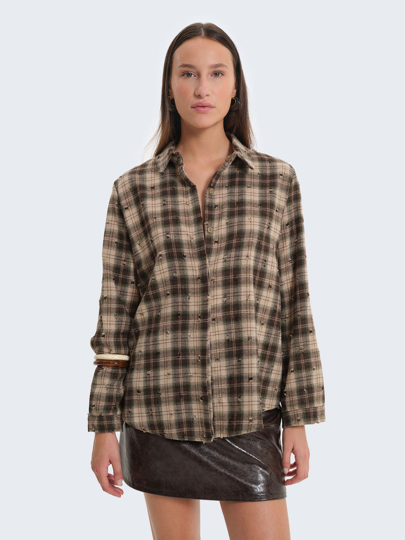 Oversized checked shirt
