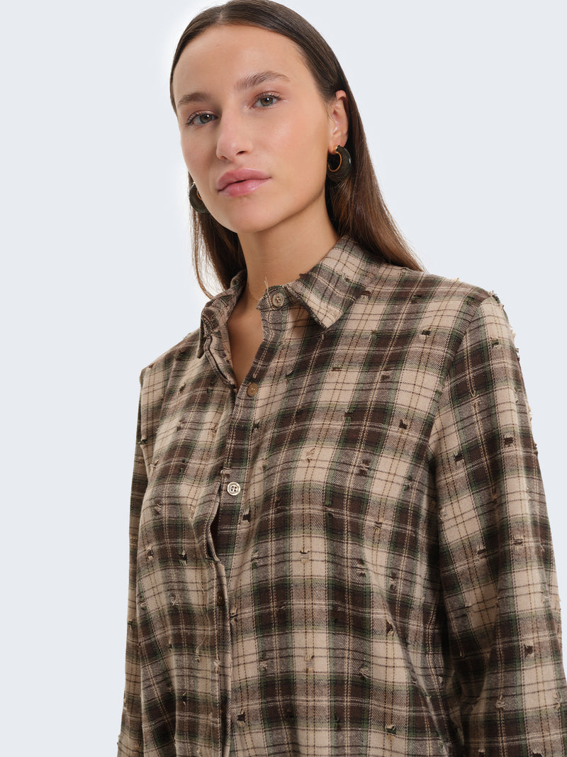 Oversized checked shirt