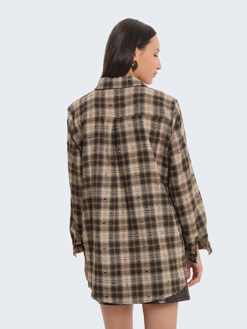 Oversized checked shirt