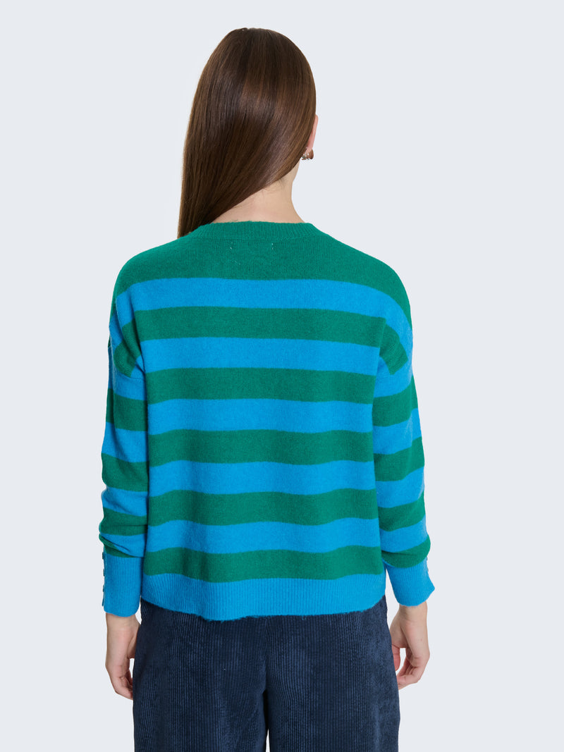 Maglione a righe con bottoncini