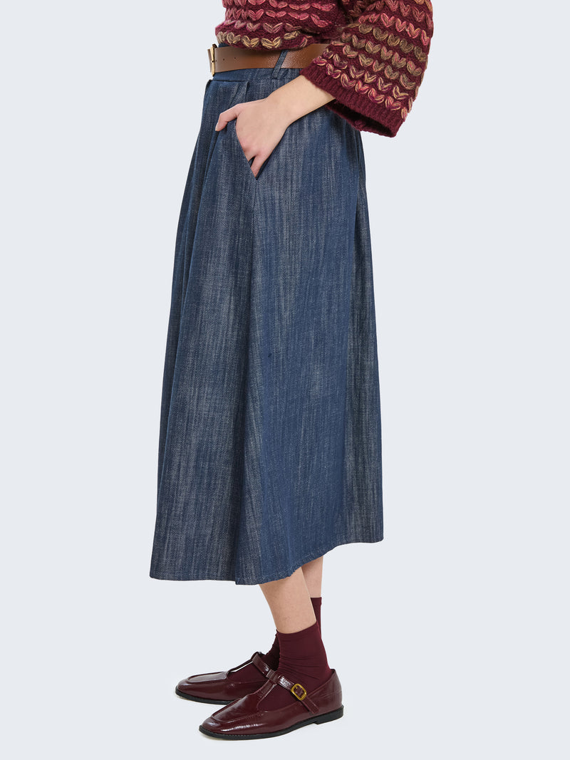 Gonna in denim con cintura