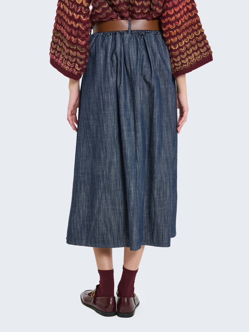 Gonna in denim con cintura