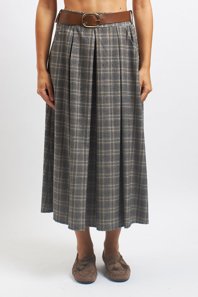 Houndstooth Skirt with Belt