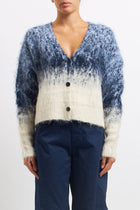 Cardigan in lana con effetto degradè