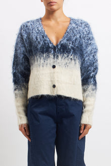Cardigan in lana con effetto degradè