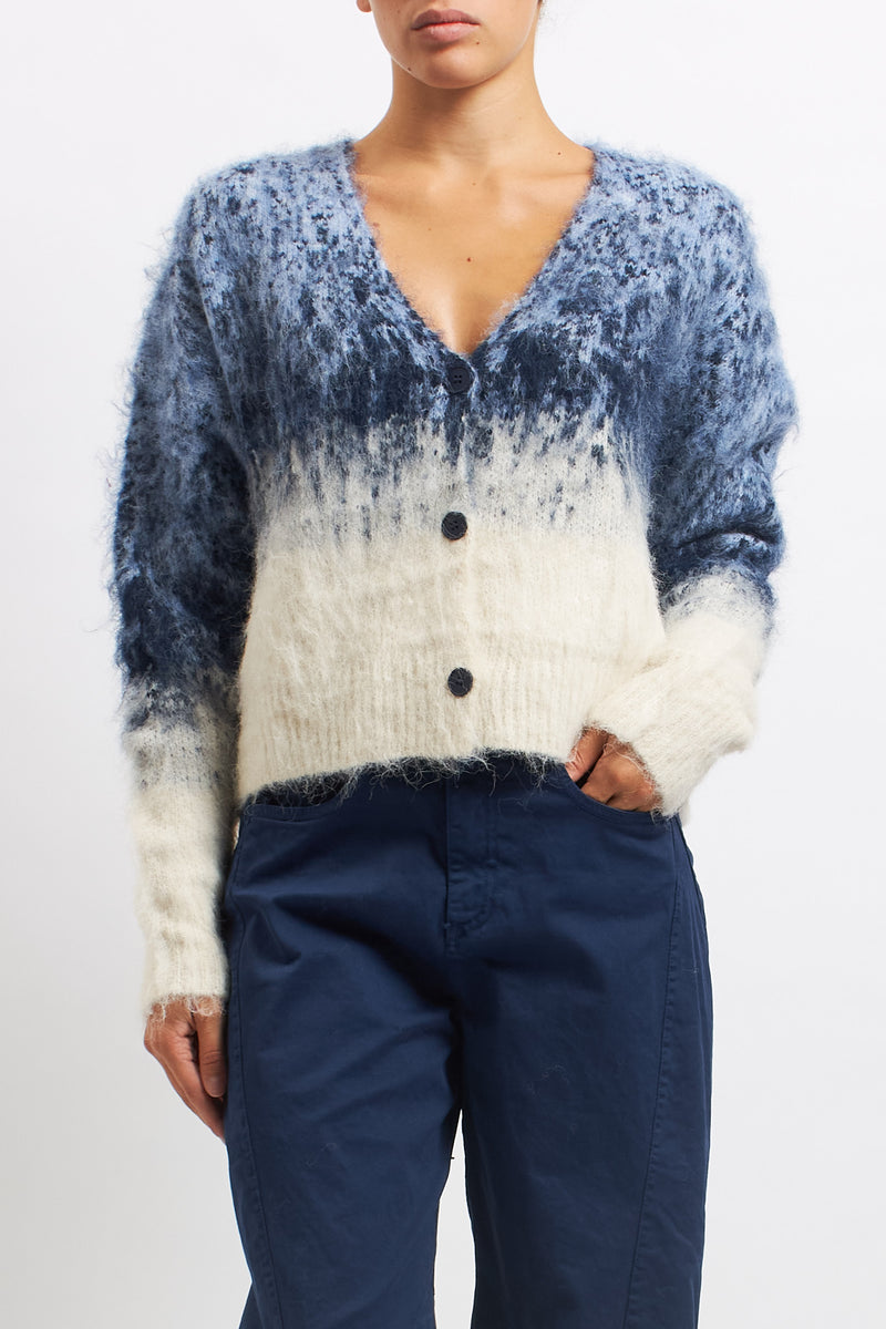 Degradé wool cardigan