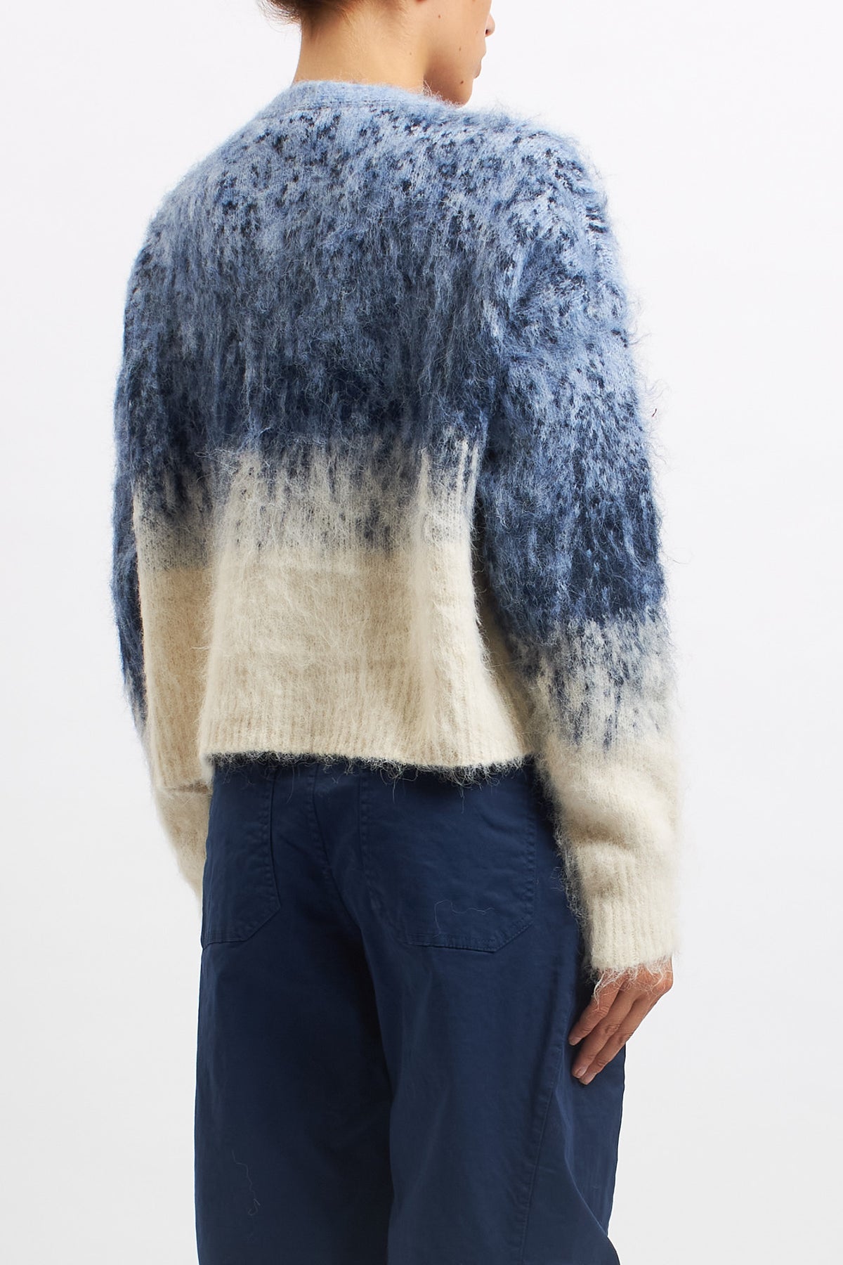 Cardigan in lana con effetto degradè
