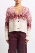 Cardigan in lana con effetto degradè