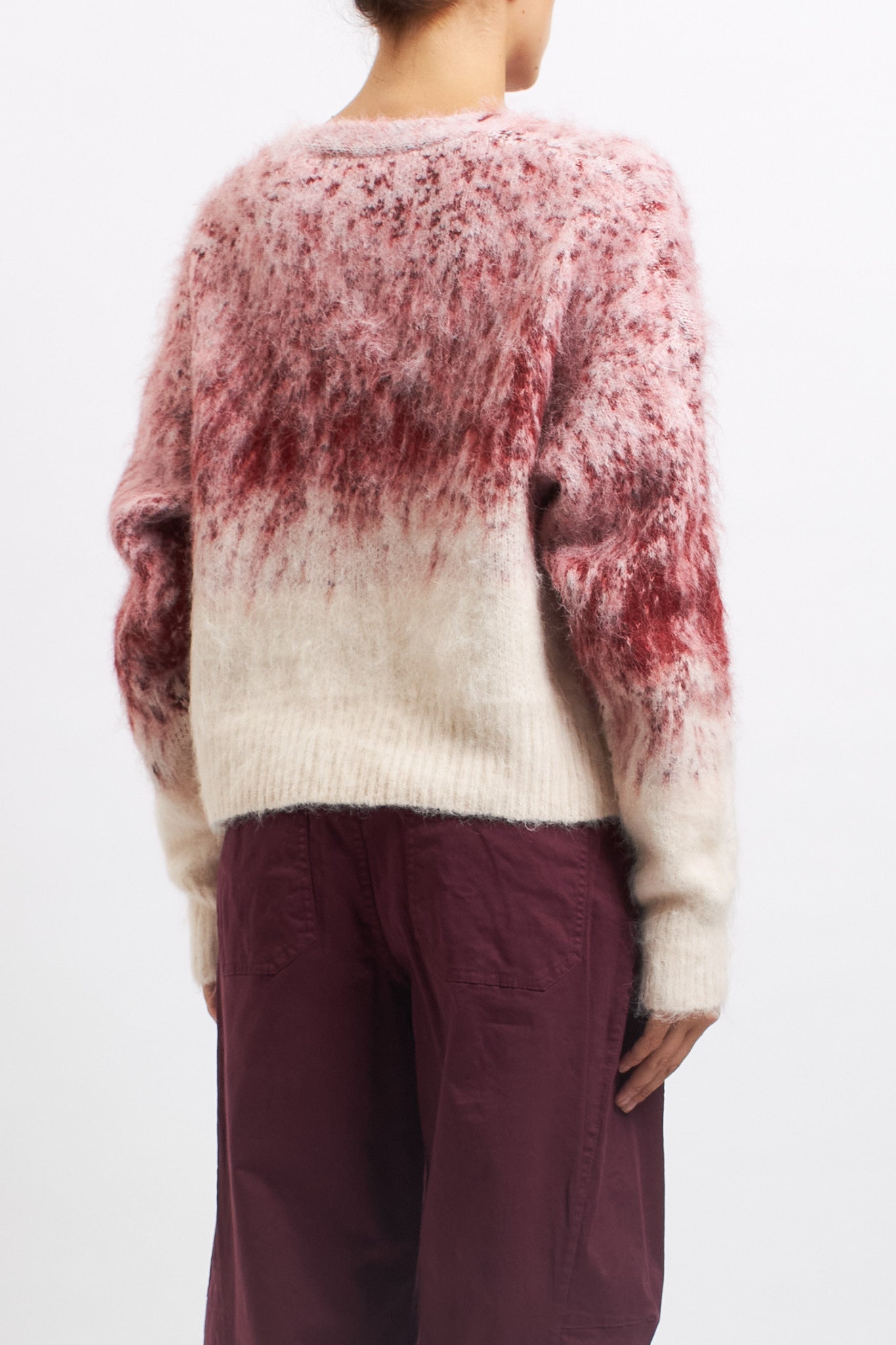Cardigan in lana con effetto degradè