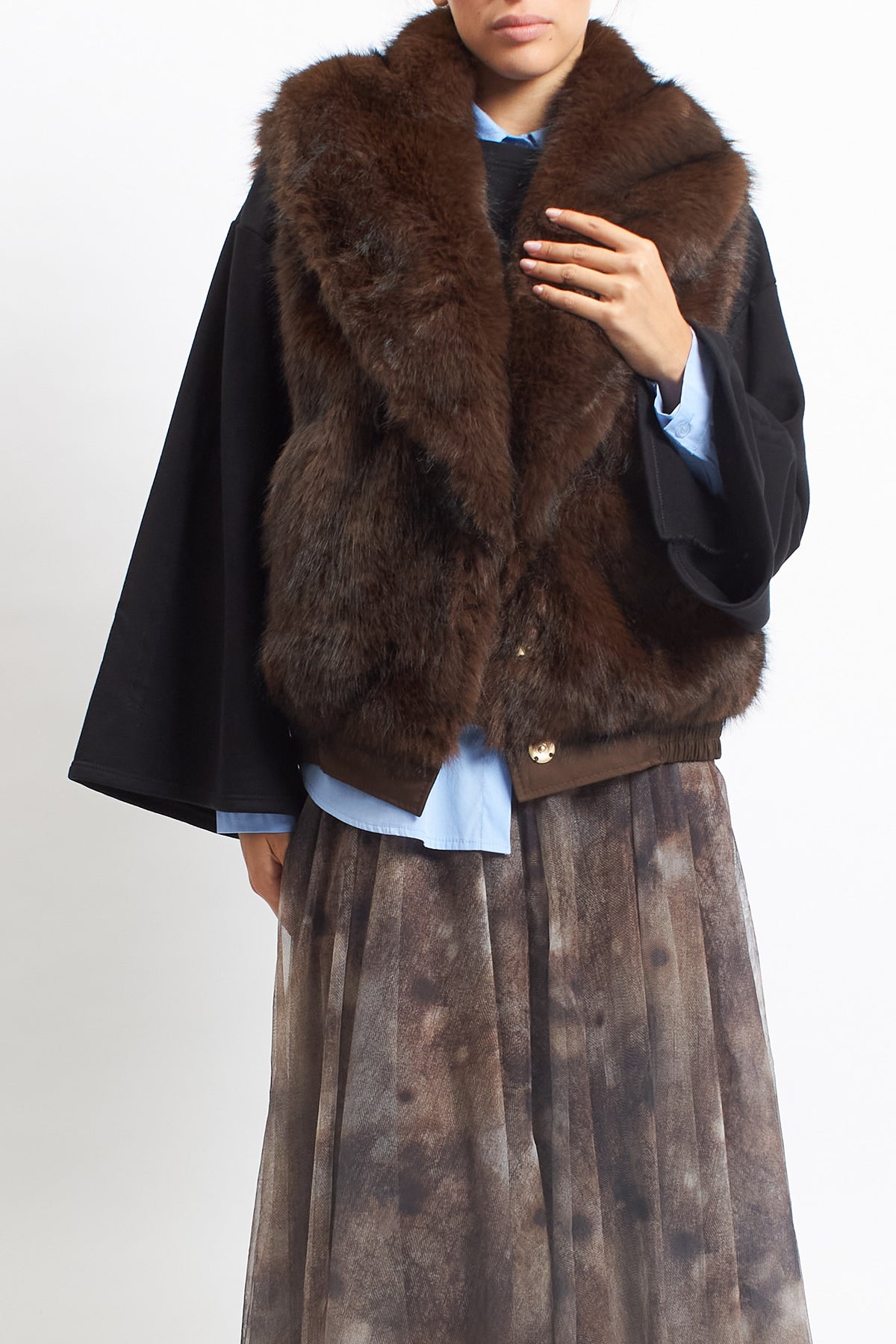 Gilet con pelliccia double face
