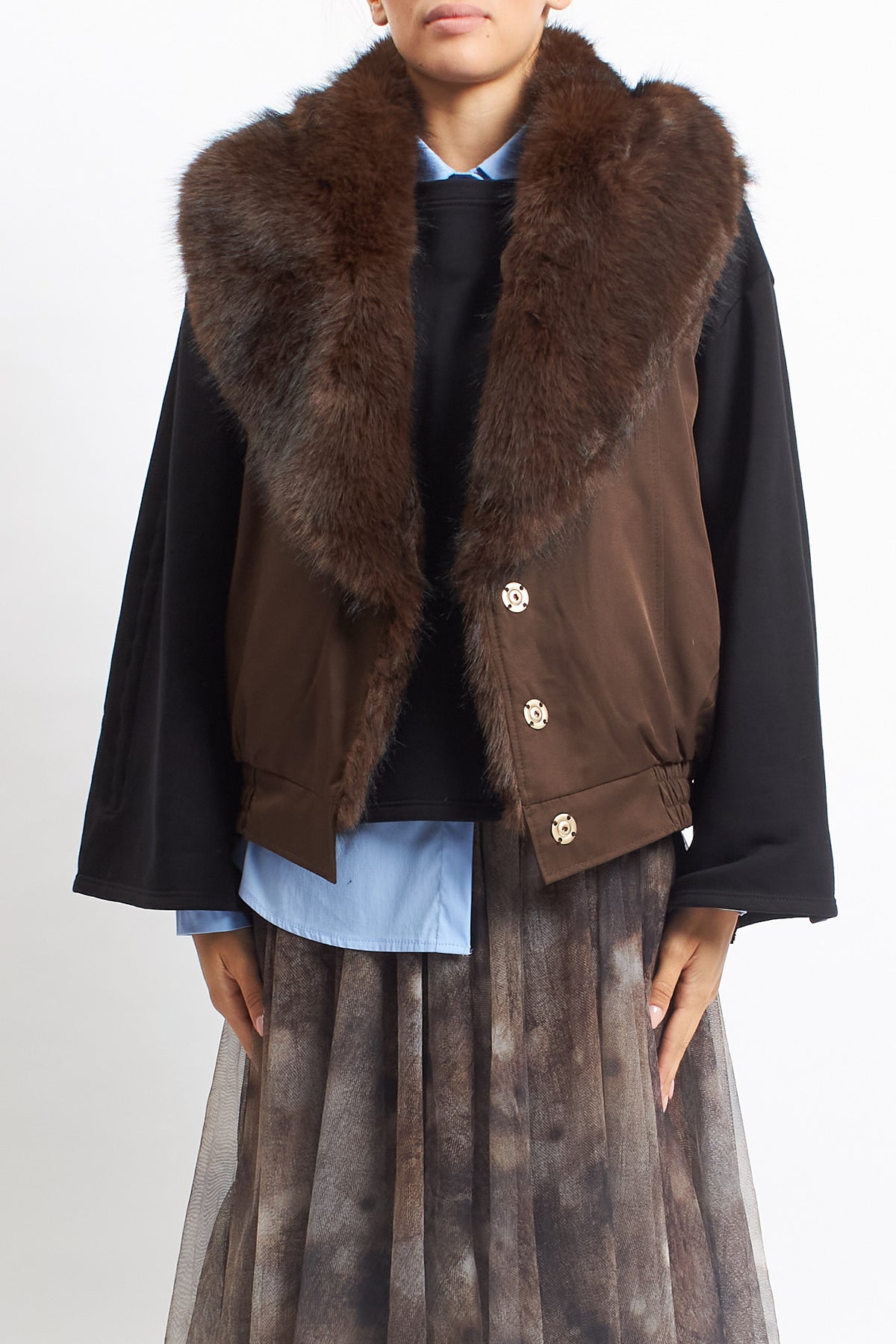 Gilet con pelliccia double face