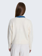 Cardigan con dettagli denim