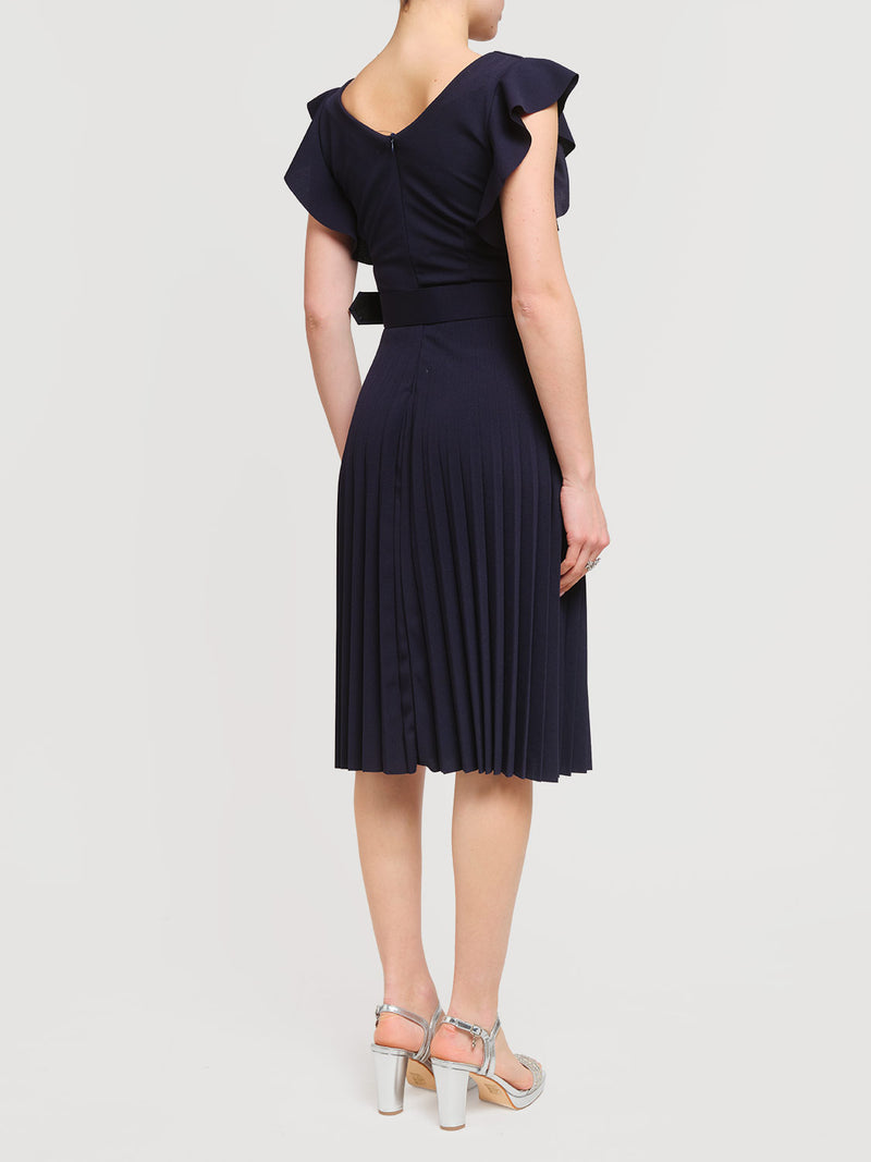 Abito midi con gonna plissè
