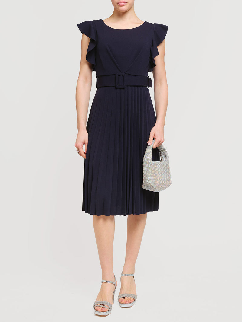 Abito midi con gonna plissè