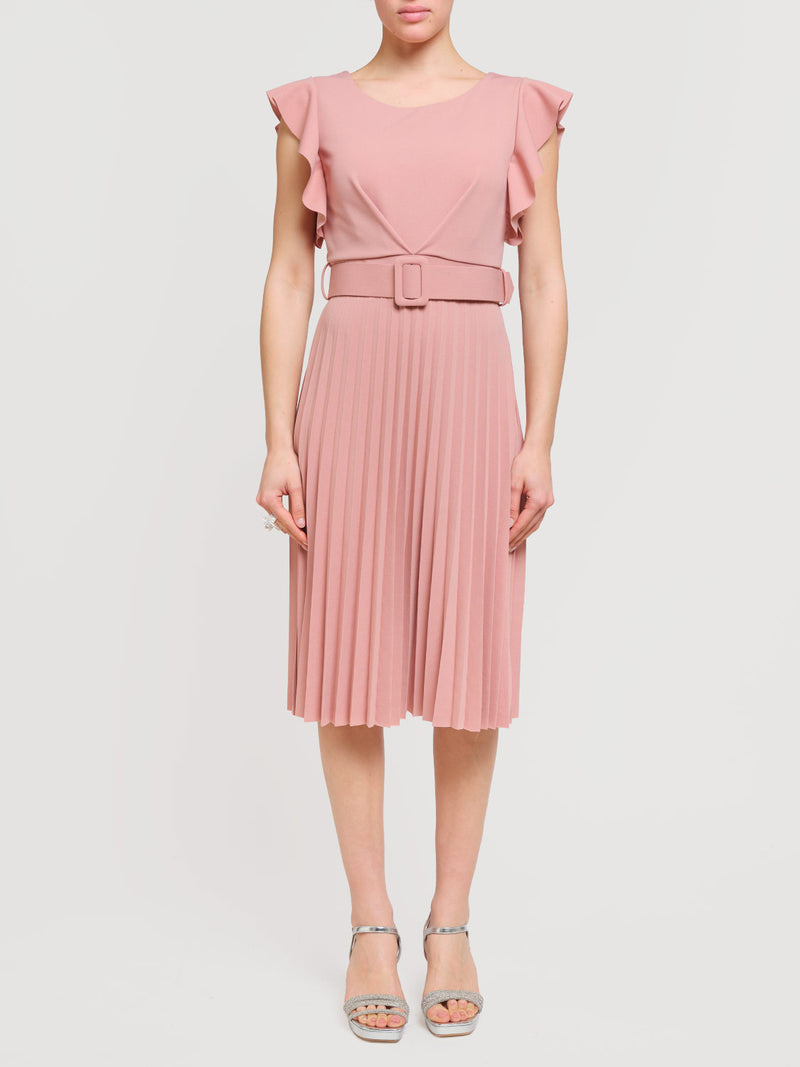 Abito midi con gonna plissè