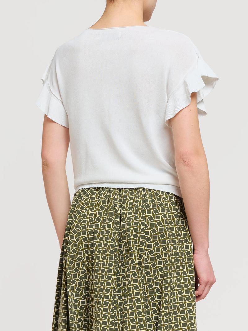 Maglia a maniche corte con volant