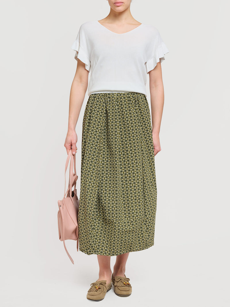 Maglia a maniche corte con volant