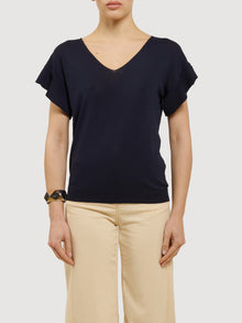 Maglia a maniche corte con volant