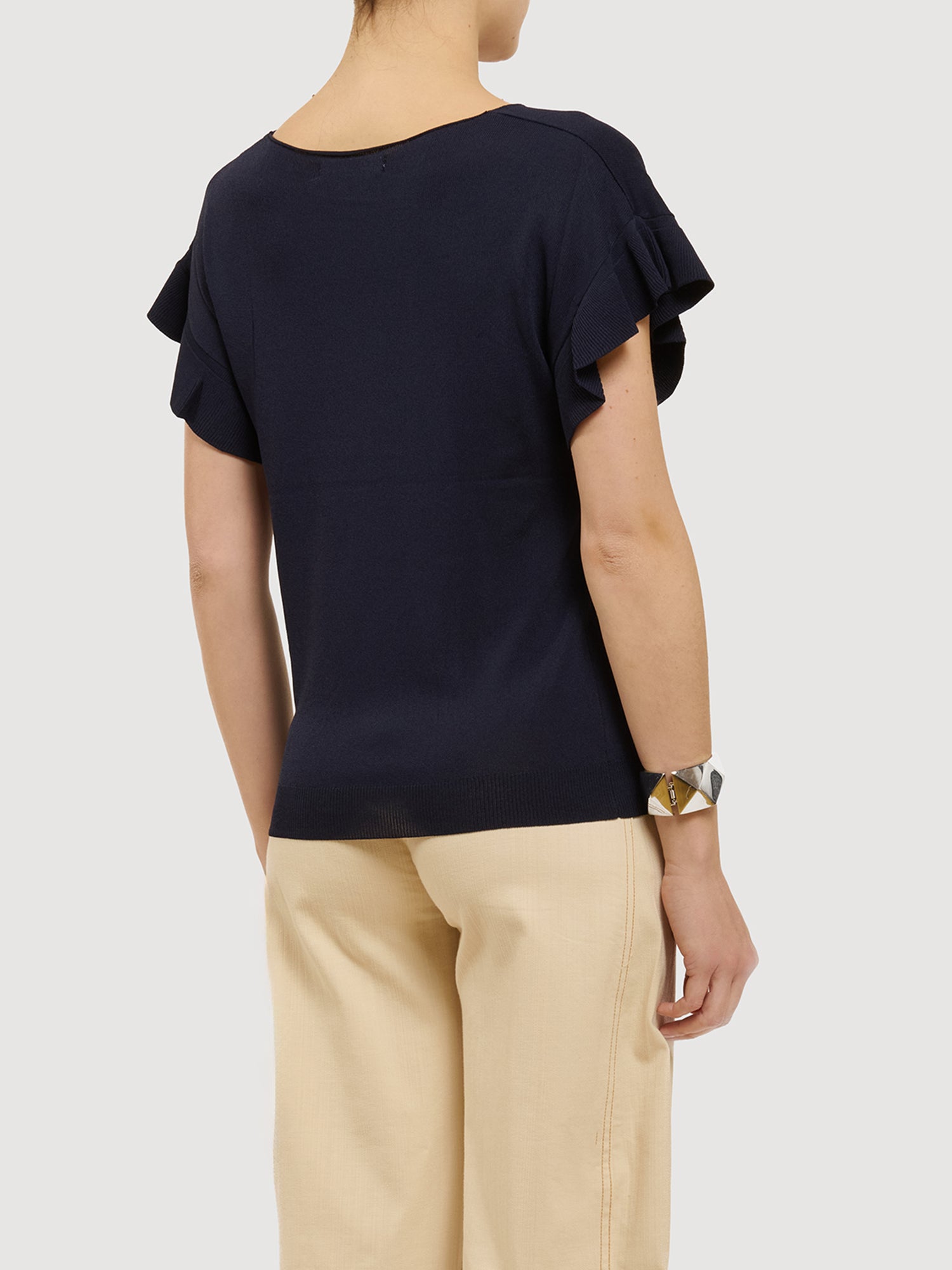 Maglia a maniche corte con volant