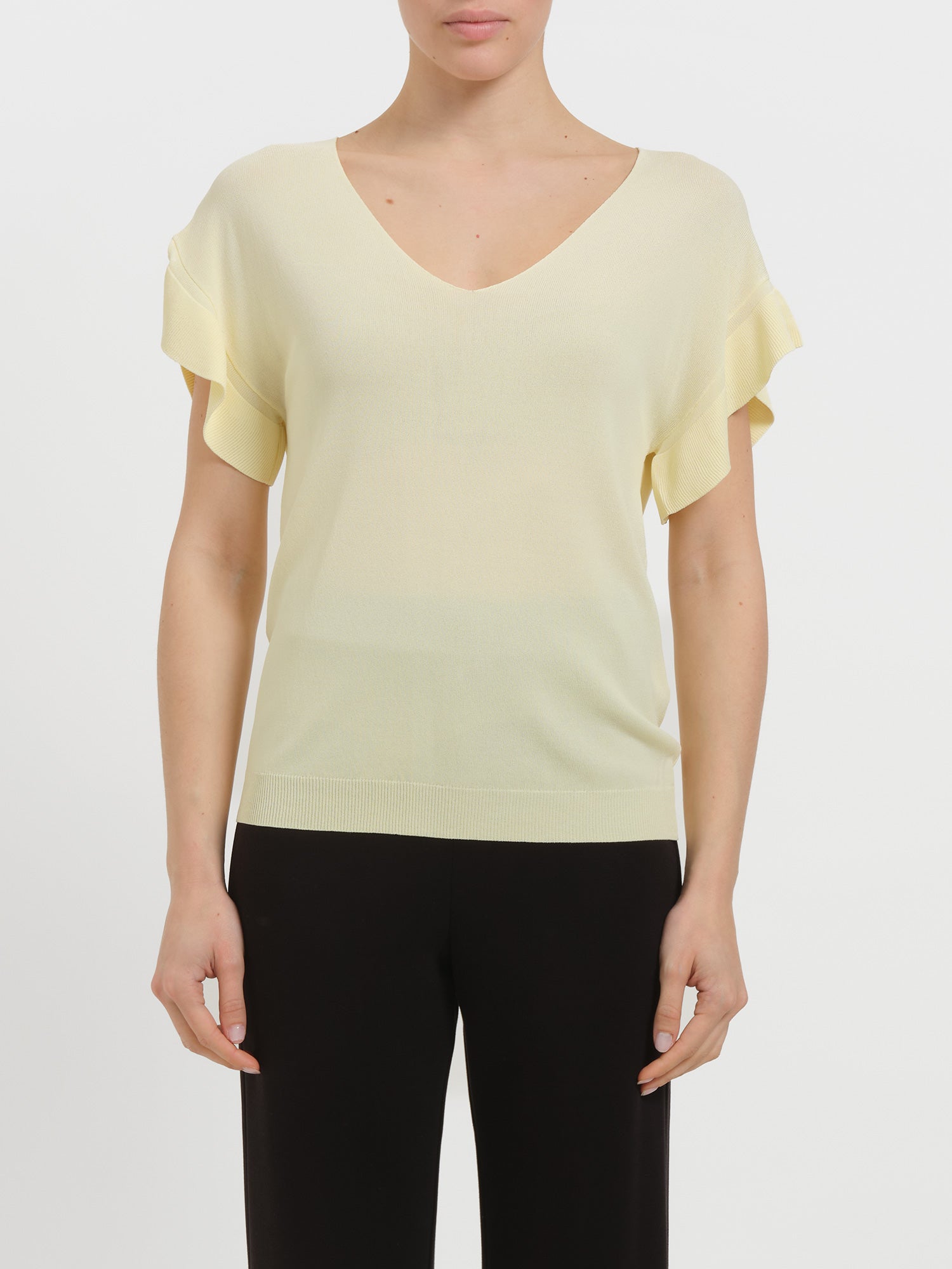 Maglia a maniche corte con volant