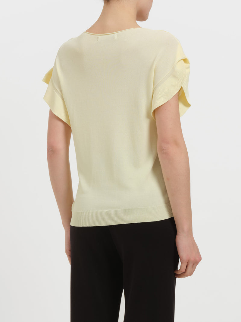 Maglia a maniche corte con volant