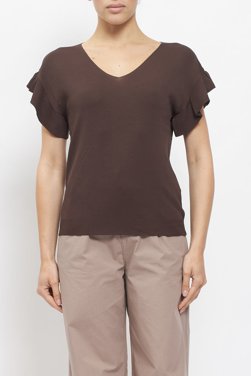 Maglia a maniche corte con volant
