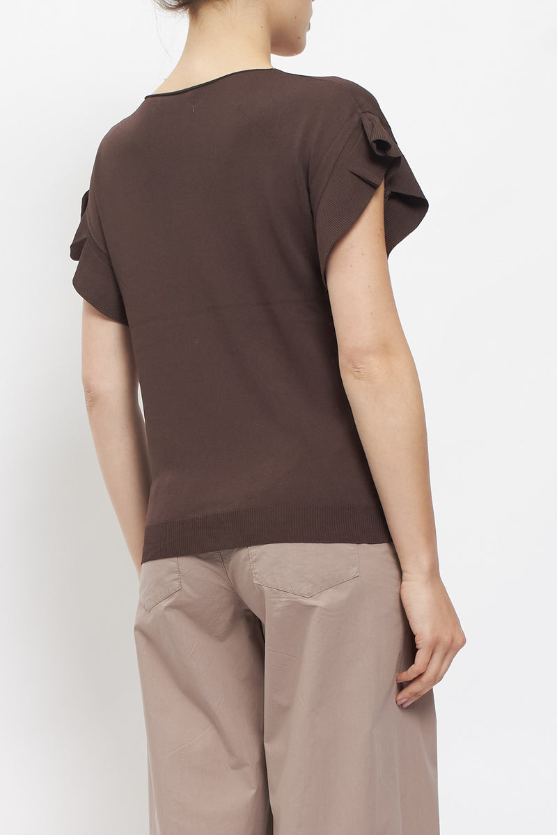 Maglia a maniche corte con volant