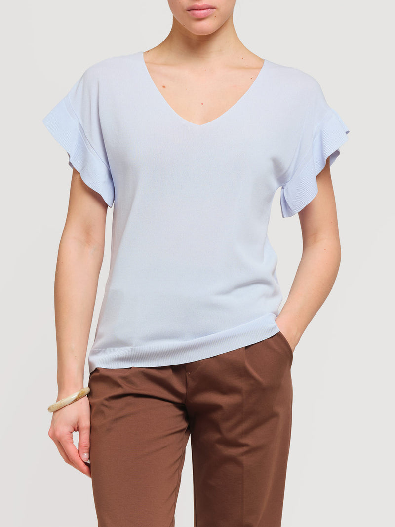 Maglia a maniche corte con volant