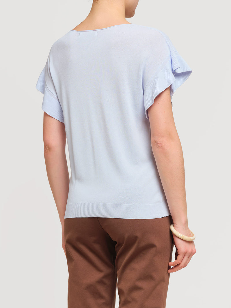 Maglia a maniche corte con volant